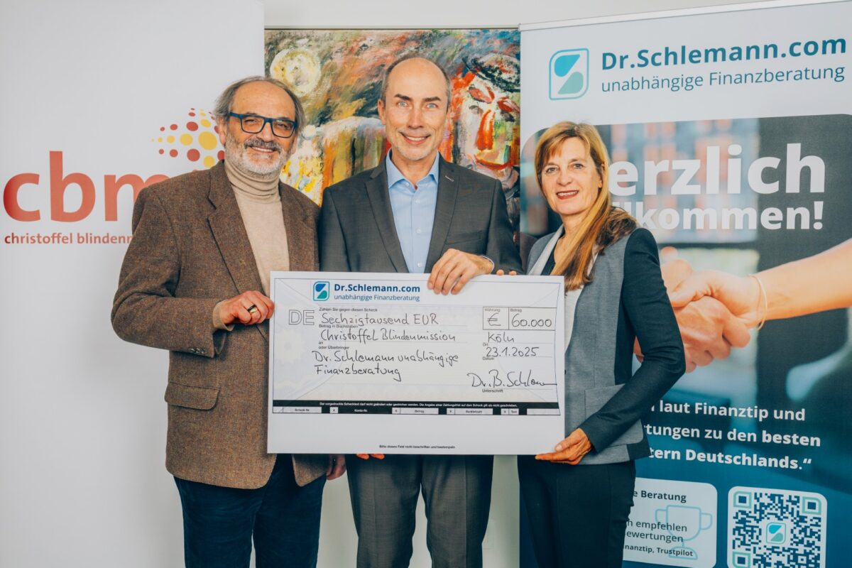 Presse & Medienberichte 3 Presse Übergabe Spendenscheck 60.000 EUR Dr. Schlemann an CBM am 23.1.2025